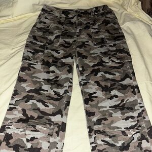 camouflage women pants! with colors like green, gray, and black